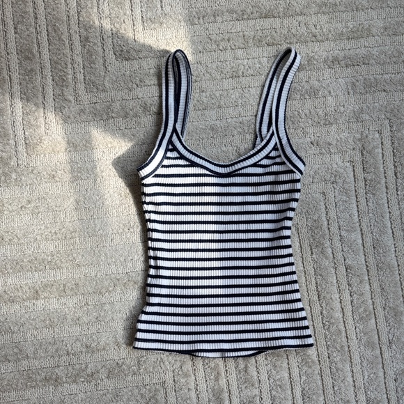 Striped navy and White Ribbed Tank Top from supré - Picture 1 of 1